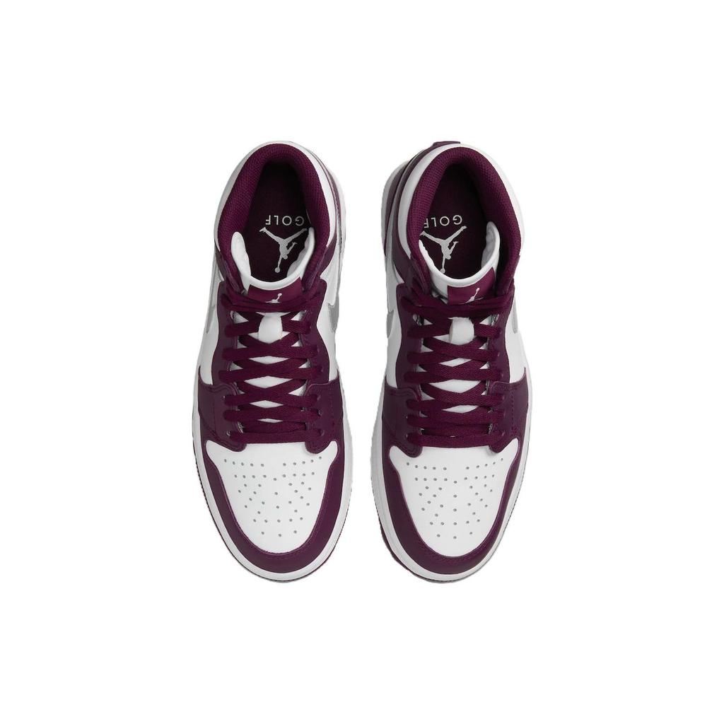 Кроссовки Air Jordan 1 High Golf Bordeaux Унисекс Красный Белый Металлик-Серебристый DQ0660-103
