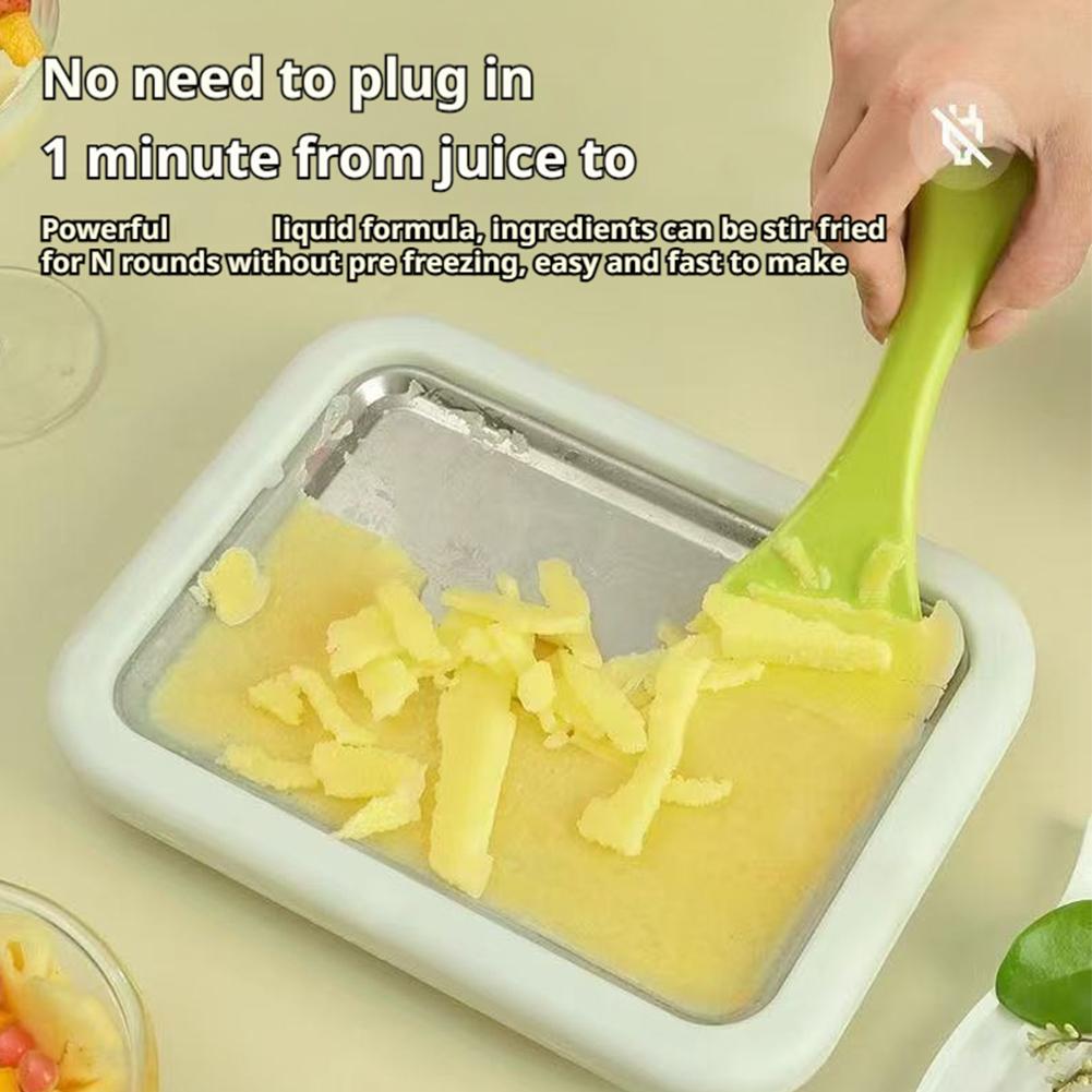 Multifunctional Household Frozen Yogurt Maker With 2 Scrapers Tools DIY Rolled Ice Cream Maker DIY Cold Sweet Fried Ice Pan