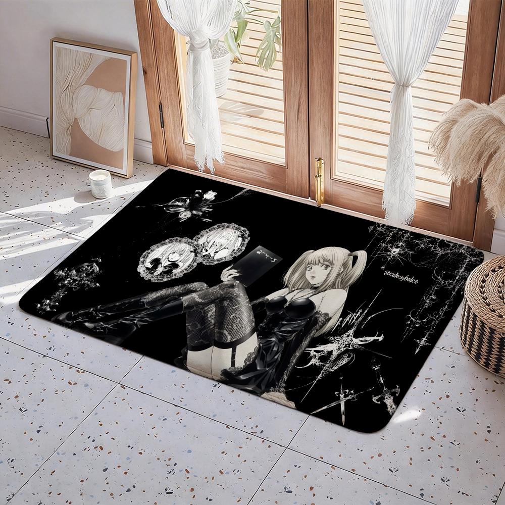 Hot Anime D Death N Note Floor Mat Eco Flannel Doormat Non Slip Odorless Indoor Floor Rug Soft Short Plush Home Mat