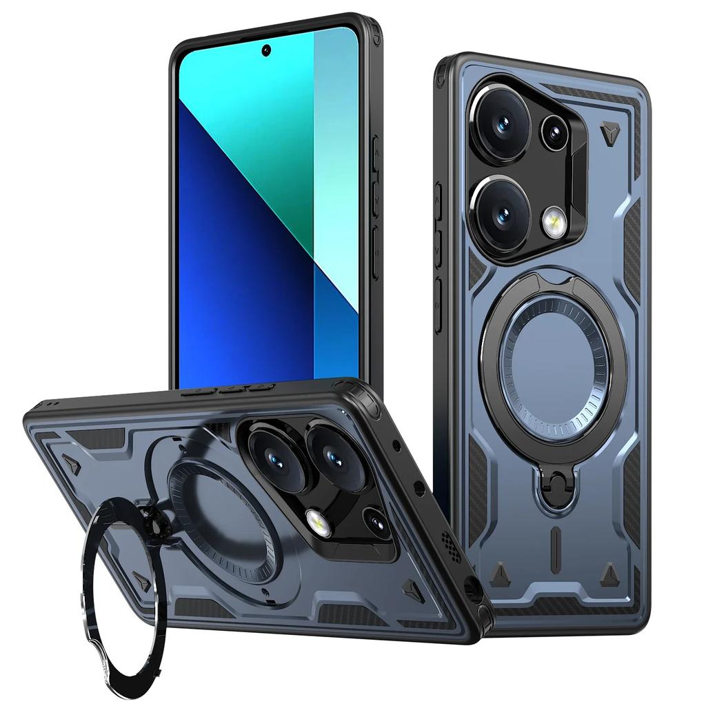 Для Xiaomi Poco M6 Pro Redmi Note 13Pro 4G Чехол Военная броня Ударопрочный 360° Вращающееся кольцо-подставка ТПУ Пластиковая накладка для телефона