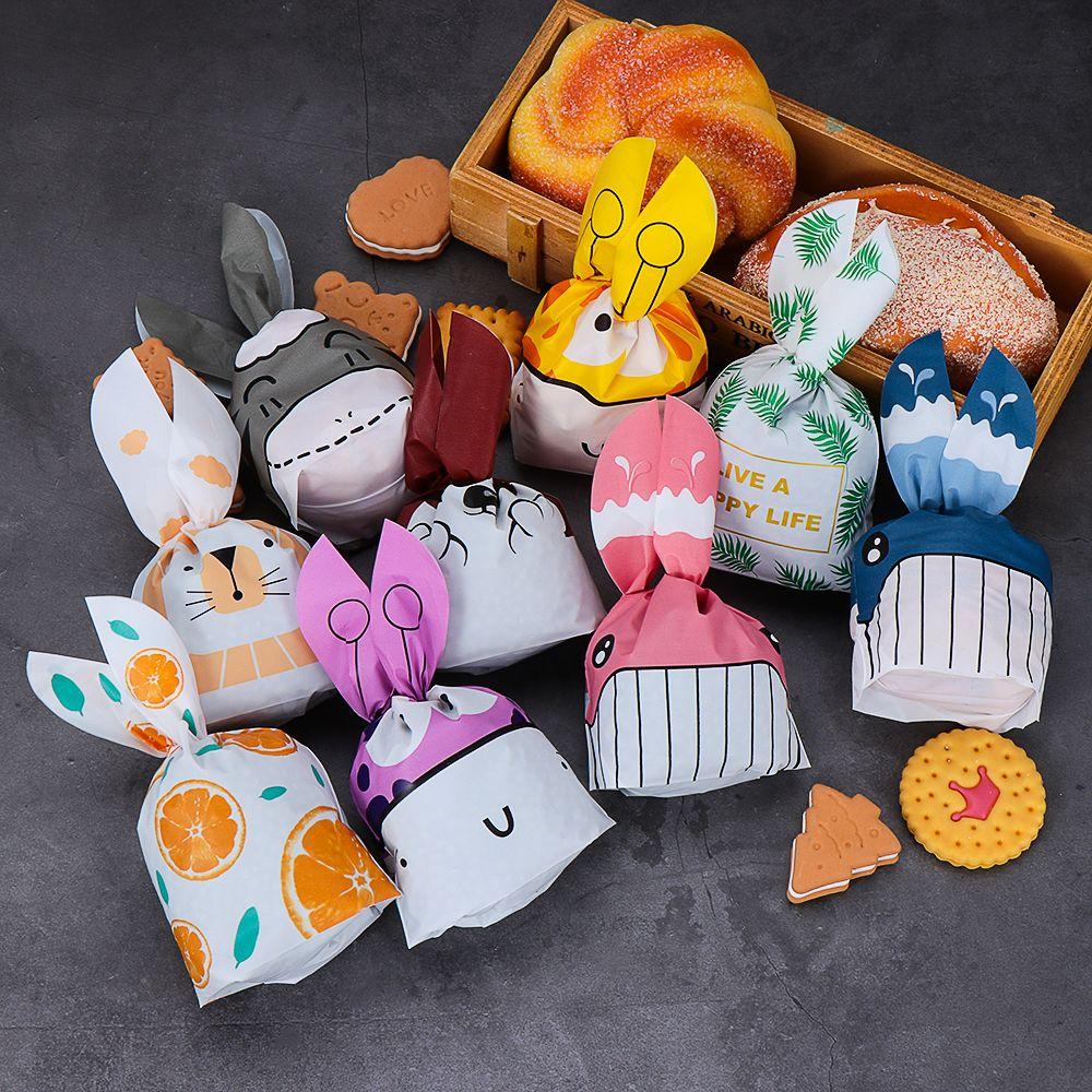 10 шт. Милые товары для вечеринки Пакет для печенья с кроличьими ушками Пакеты для печенья с кроликом Пакет для конфет с пасхальным кроликом