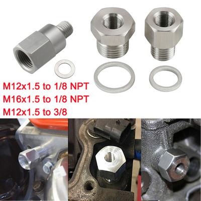 1 шт. Комплект адаптеров датчика давления масла M12x1.5 на 3/8 Подходит для двигателей серии LS Переходник Наружная резьба на внутреннюю резьбу NPT Нержавеющая сталь Автоаксессуар
