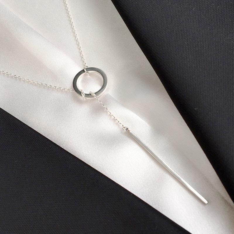 Продажа настоящего 925 стерлингового серебра круглой полосы длинное ожерелье-цепочка ювелирные изделия чокер для женщин свадебный подарок Nk001