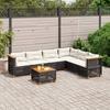 VidaXL Garden Lounge Set 7 Pcs with Cushions Black Wicker 3261866