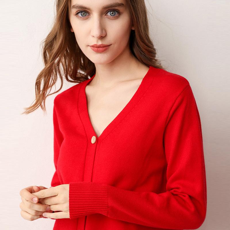 Весенне-осенний новый вязаный кардиган для женщин, свободные топы с длинным абзацем, корейская версия свитера с v-образным вырезом, куртка-свитер, кардиган