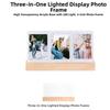 Светодиодная подсветка 3 в 1 Фоторамка Деревянная подставка Фоторамка для мгновенных фото 3 дюйма Украшение 3 отверстия Настольная подставка для фотографий