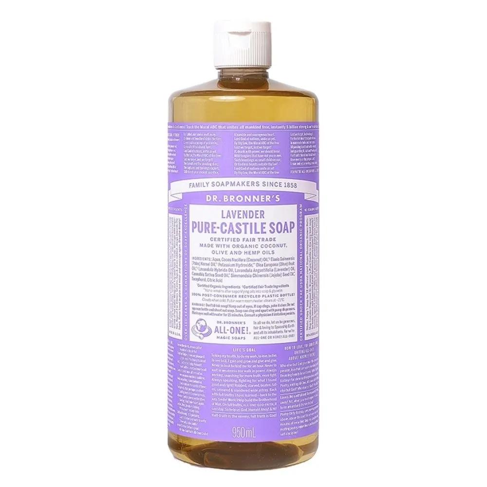 Dr. Bronner's Castile Soap Cleanser 950 Lavender - All-in-One Vegan Oil Body Cleanser