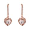 Женские серьги-капли Estele с покрытием из розового золота и CZ в форме сердца