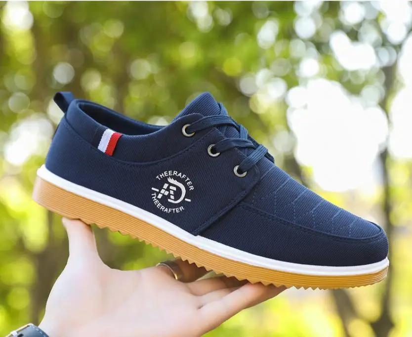 Новые мужские парусиновые туфли, легкие спортивные туфли, повседневная сетчатая дышащая вулканизированная обувь, классическая модная рабочая обувь на шнуровке