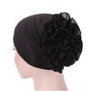 European & American Solid Color Chiffon Floral Muslim Headscarf Hat