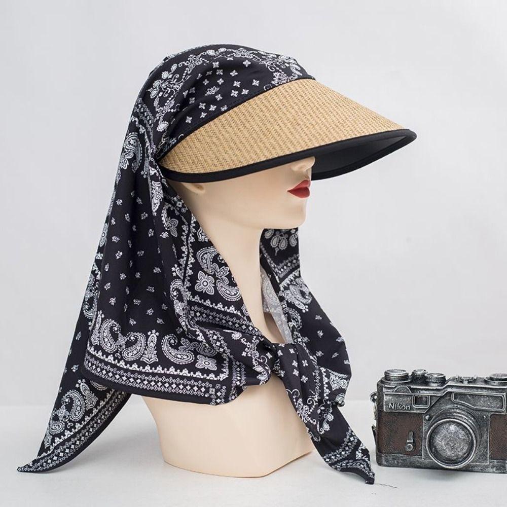 Polka Dots Beach Sun Hat UV Protection Bucket Hat Trendy Women's Headscarf Hat Summer Outdoor