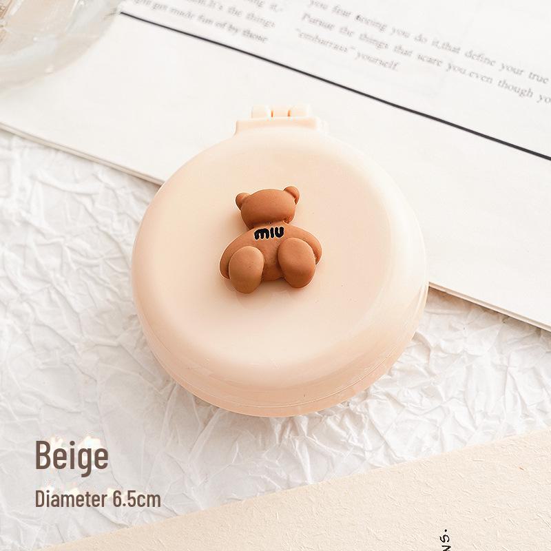 Складное зеркало в виде милого медведя и расческа на воздушной подушке - портативная мини-массажная щетка с зеркалом