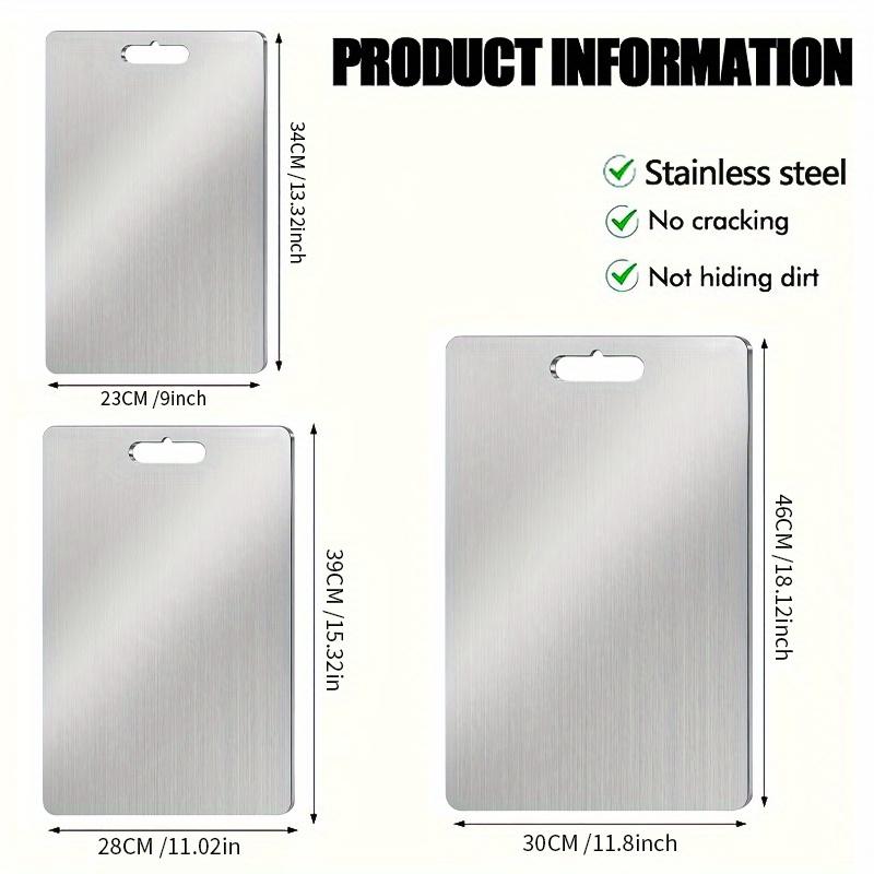 316 Stainless Steel Panel and Chopping Board Kitchen HouseholdThickened Double Sided Cutting Board Block Kneading Dough Board