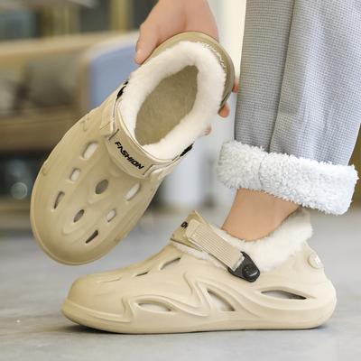 Мужские и женские хлопковые тапочки, зимние плюшевые меховые сабо, теплые пушистые тапочки для пар, домашняя хлопковая обувь, съемная внутренняя часть из хлопка