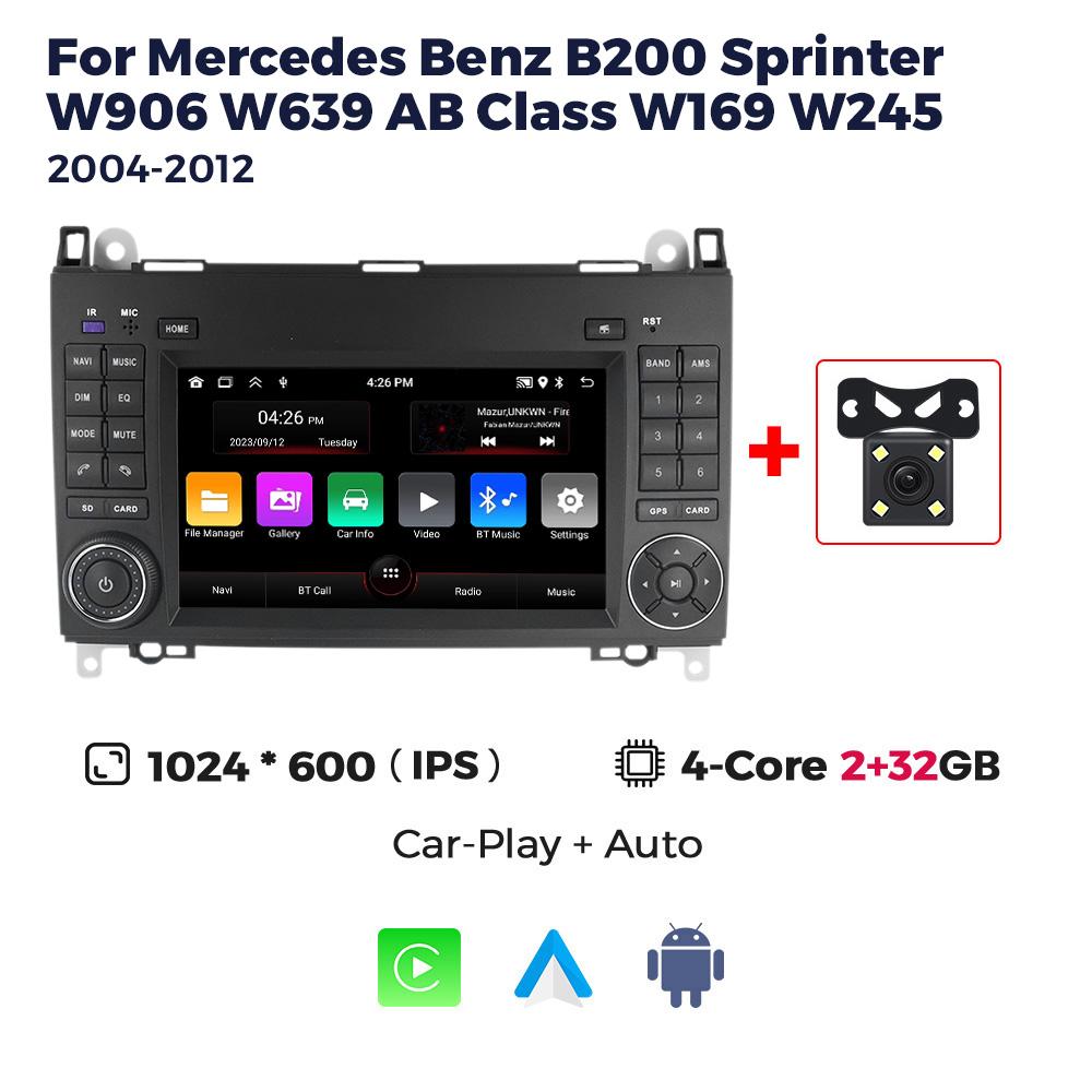 7" 2din Android автомобильный радиоприемник стерео видеоплеер для Mercedes Benz B200 AB Class W169 W245 Viano Vito W639 Sprinter W906 Carplay