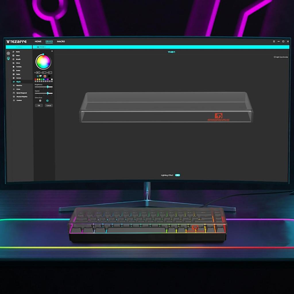 Клавиатура MAMBASNAKE Подходит для 68-клавишной мини-клавиатуры, высокотемпературная гибка под давлением, чехол-кейс для хранения кошки, пылезащитный, акриловый, 60% клавиатура/игровая