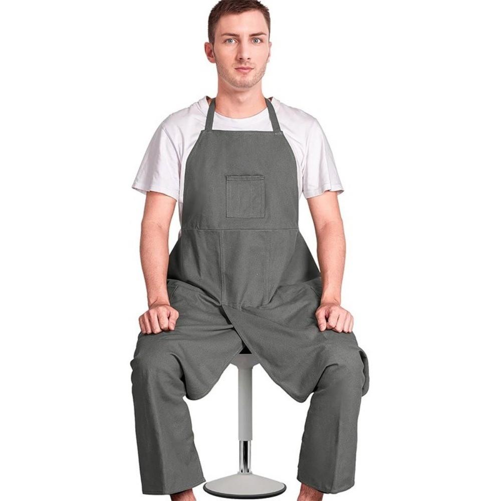 Washable Full Coverage Pottery Apron Adjustable Gardening Pinafore Split Leg Apron Washable