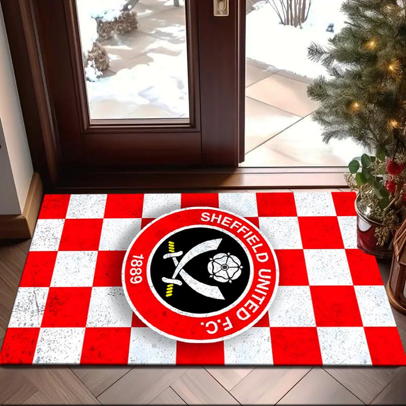 1PC She-ffield Fc Crest Rug Game Carpet, Floor Mat for Bedroom Living Room Entryway Rug, Home Decor Idea Gift for Christmas birthday