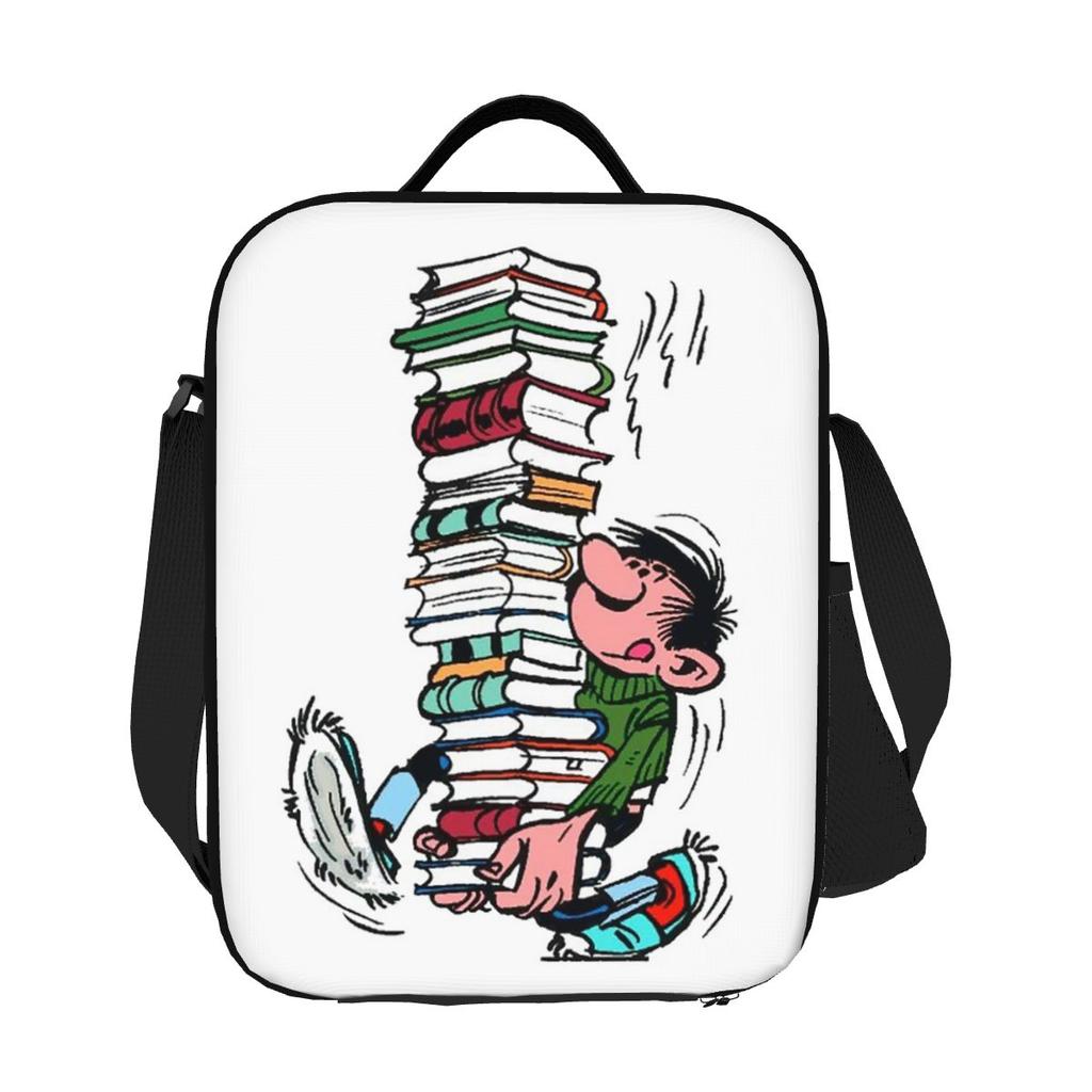 Gaston Lagaffe Insulated Lunch Bag for Women Kids Portable Food Boxes Thermal Lunch Box Tote