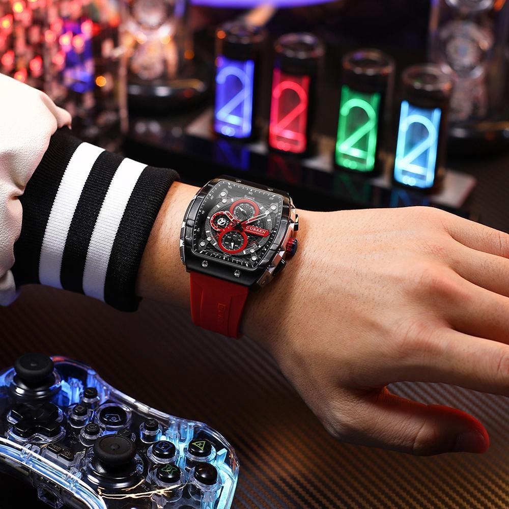 CURREN 8442 Мужские часы Шестиконтактные кварцевые ленты Мужские часы Модные спортивные мужские часы