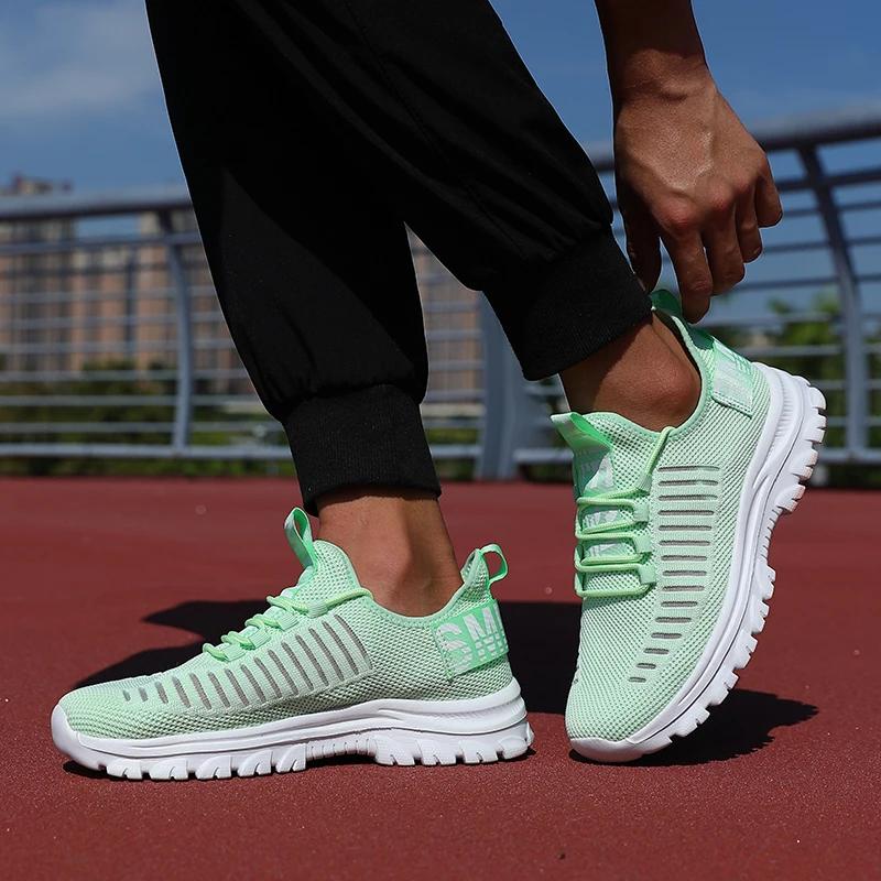 Мужские кроссовки для бега, модные сетчатые кроссовки для походов, легкие кроссовки для фитнеса, дышащие, повседневные, вулканизированные, для женщин, Zapatillas Hombre