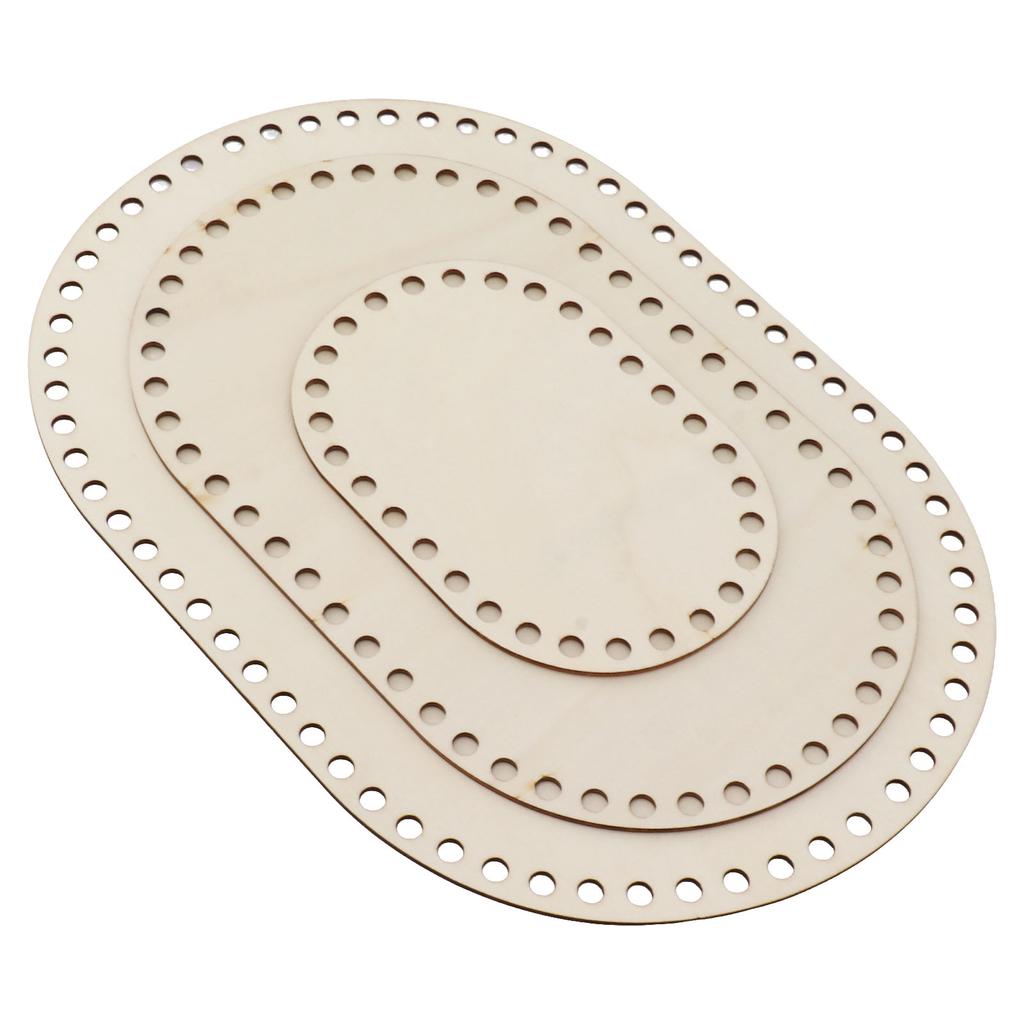 3 шт. Деревянная корзина с дном овальной формы, пустая сплошная корзина для вязания крючком, деревянная основа для принадлежностей для плетения корзин своими руками