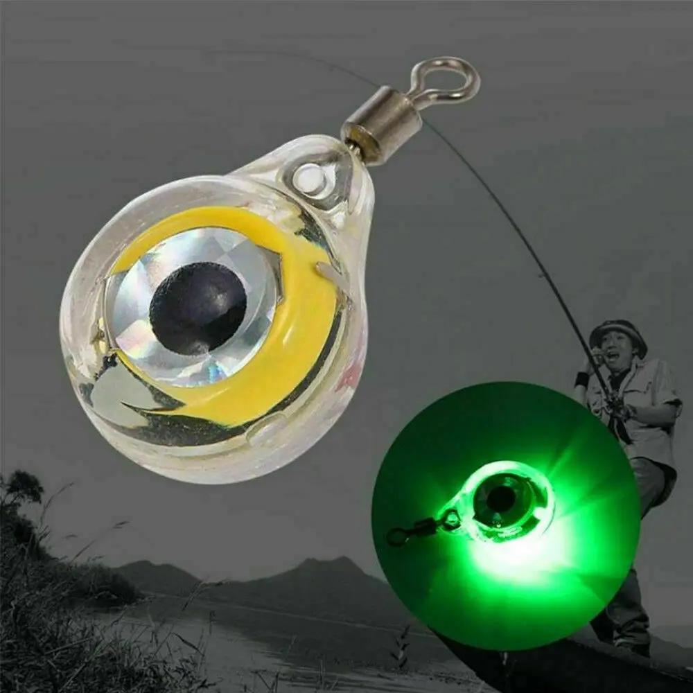1pc/3pcs Mini Fishing Lure Light LED Deep Drop Underwater Eye Shape Fishing Squid Fishing Bait Luminous Lure for Attracting Fish