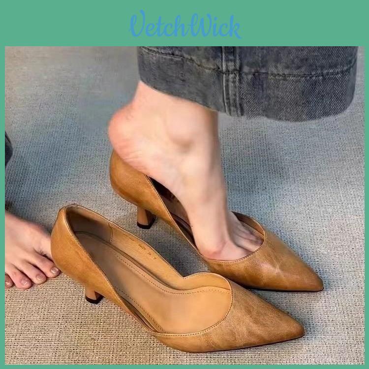 French Court Shoes Women Summer High Heel With Pointed Toe For Office Wear