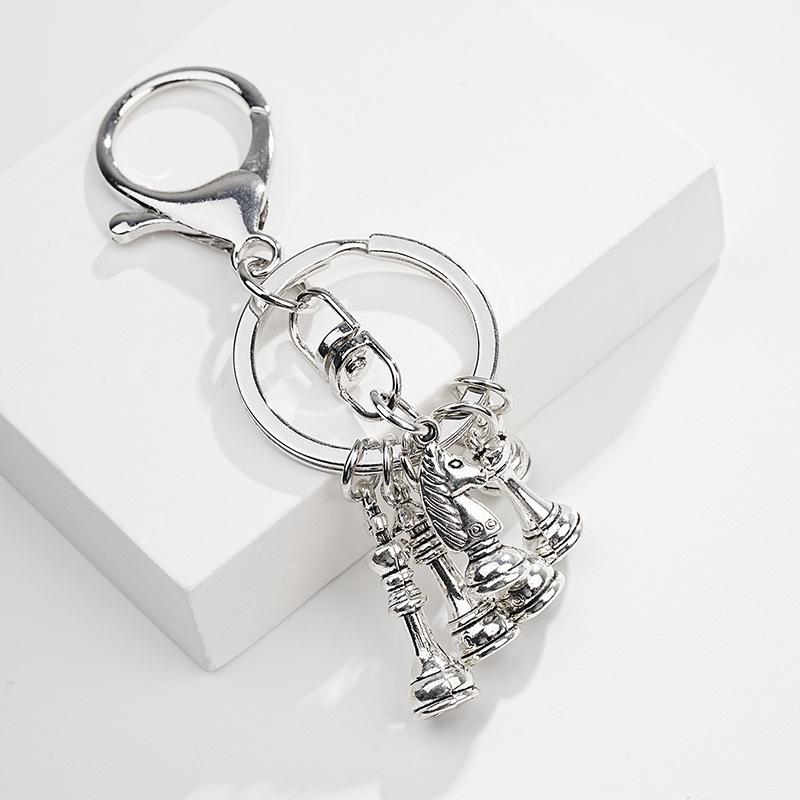 Европейский ретро гальванизированный металлический брелок-подвеска в виде шахмат