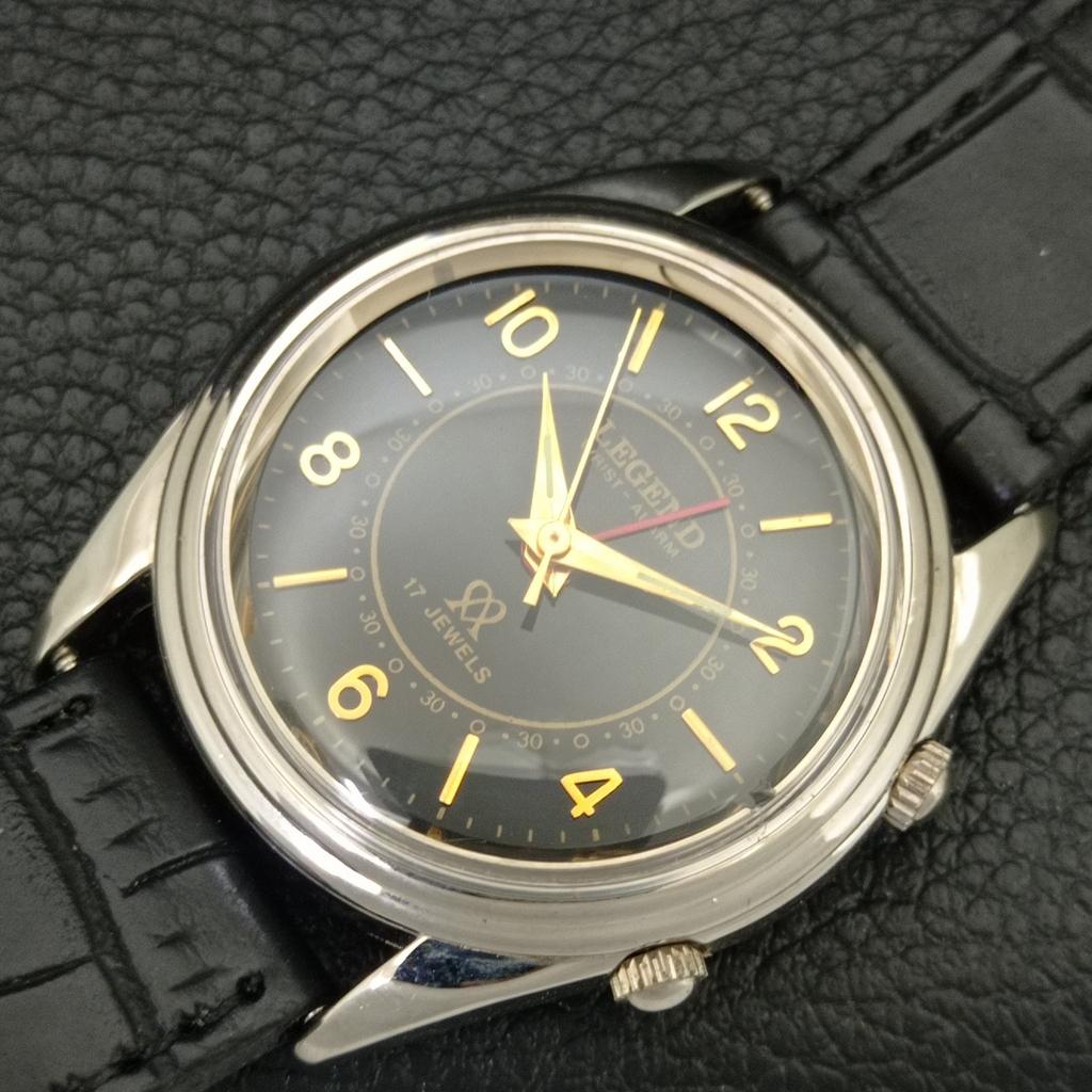 VINTAGE LEGEND ШВЕЙЦАРСКИЕ МУЖСКИЕ ЗАВОДНЫЕ ОТРЕМОНТИРОВАННЫЕ ЧАСЫ С БУДИЛЬНИКОМ a707509-1