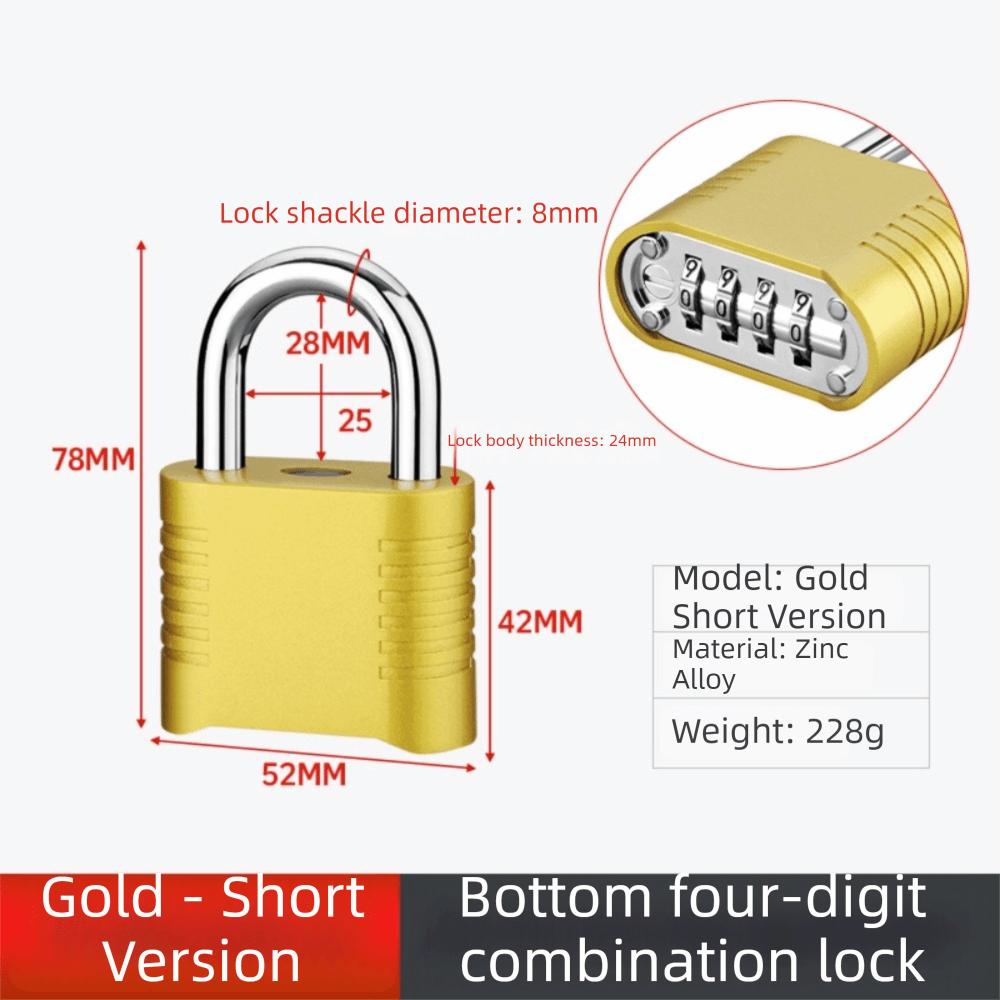 4 Digit Code Keyed Padlock Anti-theft Travel Suitcase Lock Locker, Gym,Home Office