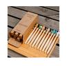 Bamboo Biodegradable Multi-colored Brushes for Adults (10 Pieces), Rainbow Soft Fiber Toothbrush, Fusine