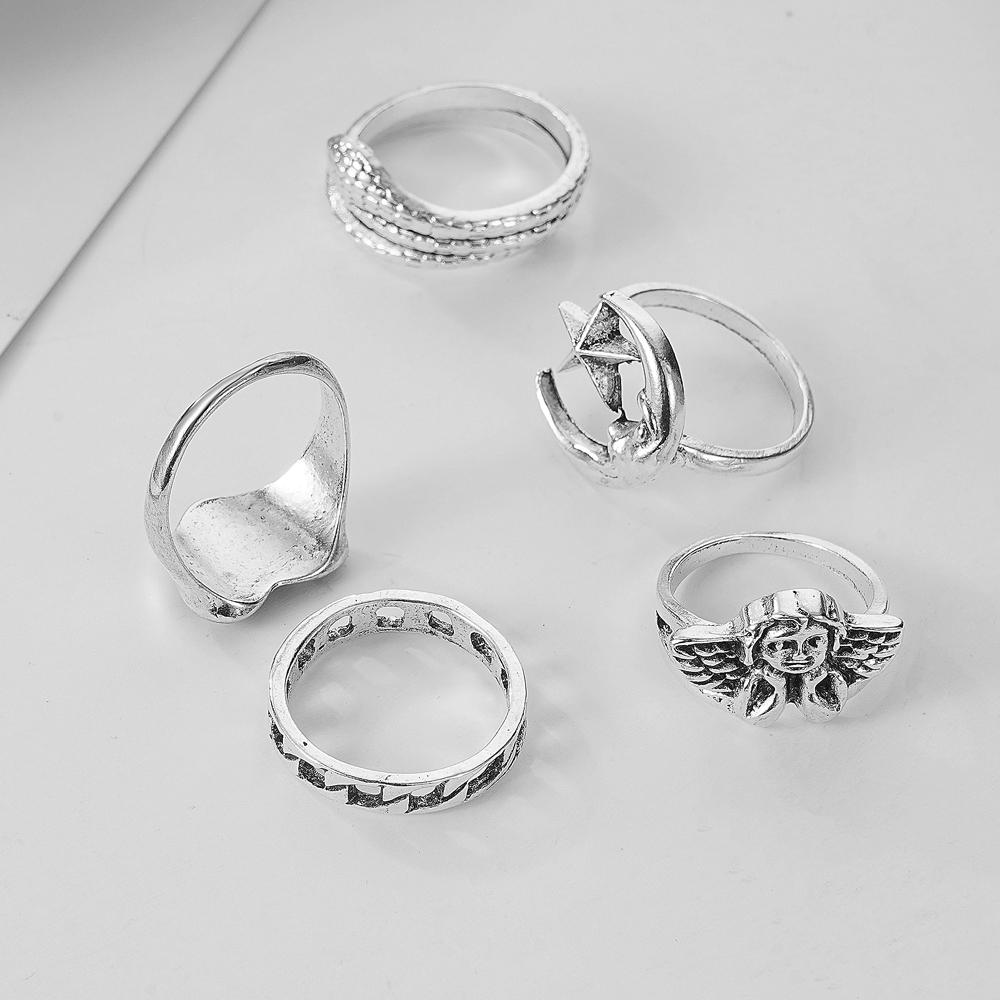 6 шт./компл. серебряное геометрическое металлическое кольцо для вечеринок для девочек, минималистское гладкое кольцо в стиле панк