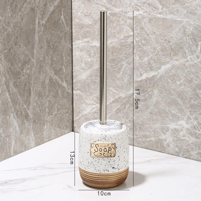 Туалетная щетка с длинной ручкой и керамическим держателем, съемная мягкая щетина для глубокой очистки