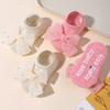 1 пара носков с кружевными бантами, шифоновые, жемчужные, нежные, дышащие, носки для малышки, носки с буквами для малыша