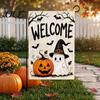 Wall Hanging Decor for Bedroom Stacked Pumpkin Garden Flag, Burlap Look Fall Outdoor Decor, Handmade Flax Party Accessories Double Sided Holiday Yard