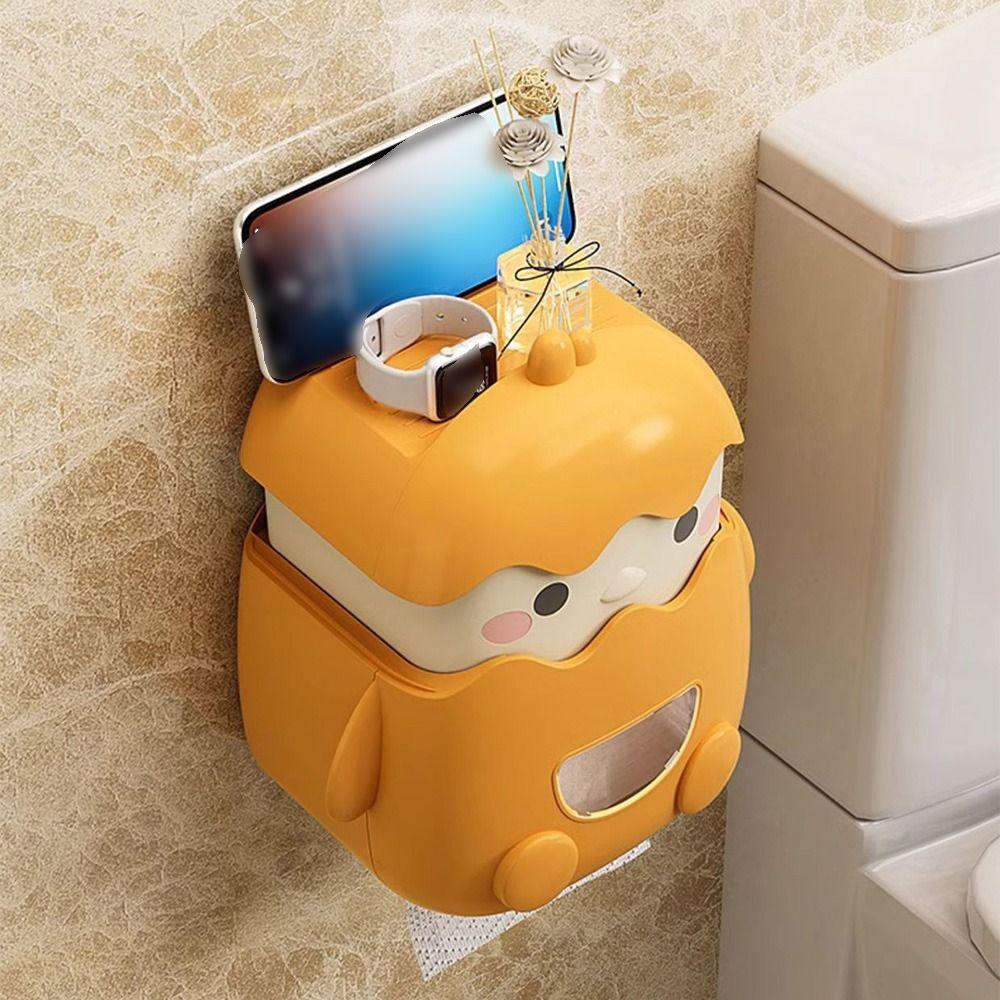 Водонепроницаемая стойка для хранения рулонной бумаги, мультяшный ящик для хранения мелочей для ванной комнаты, мешок для мусора