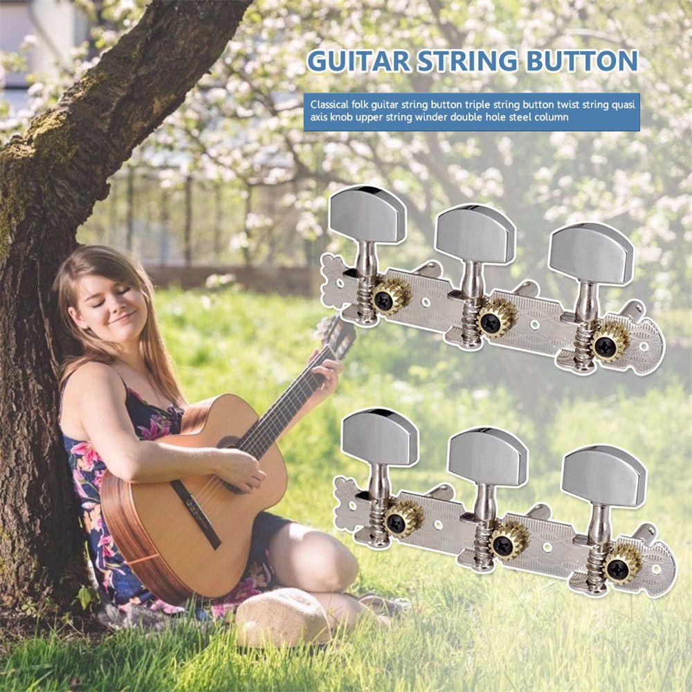 String Knob Folk Guitar Accessories Machine Heads Tuners L R Triplet Bass Guitar Tuning Pegs