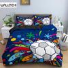 Football Duvet Cover Set Soccer Bedding Set for Boy Teen Microfiber Sports Theme Comforter Cover Soccer Ball Pattern Quilt Cover