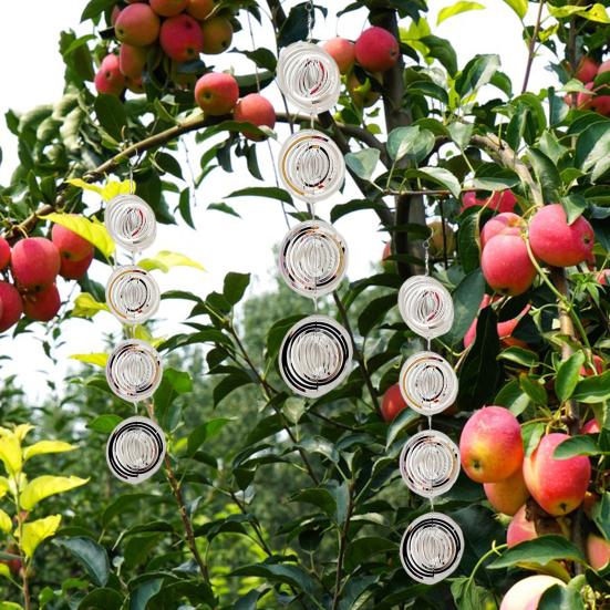 Металлический отражатель для птиц, вертушка для ветра, высокосветоотражающий садовый светоотражающий двусторонний для использования в помещении и на открытом воздухе для двора, фермы, подвесной