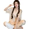 Ice Silk Pajamas Female Cute Wind Bear Summer High-End Cartoon Short-Sleeved Trousers Loungewear