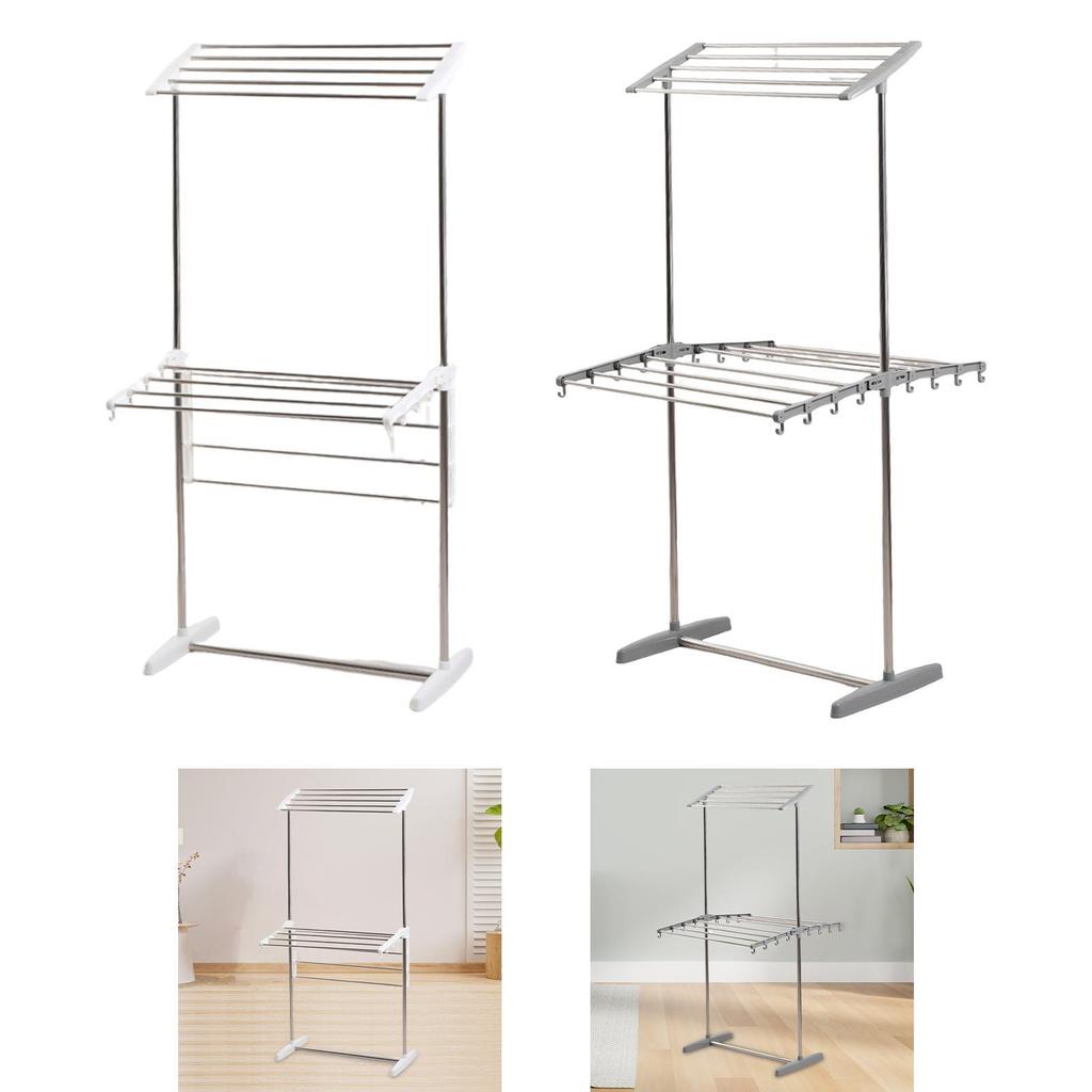 Clothes Rack , Clothing Racks Portable Large Indoor Outdoor Balcony Laundry Rack