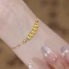 Wufu Lingmen Transit Bead Bracelet, New Light Luxury, Small and Popular Electroplated 18K Gold Sand Round Face Bracelet Accessories Gift