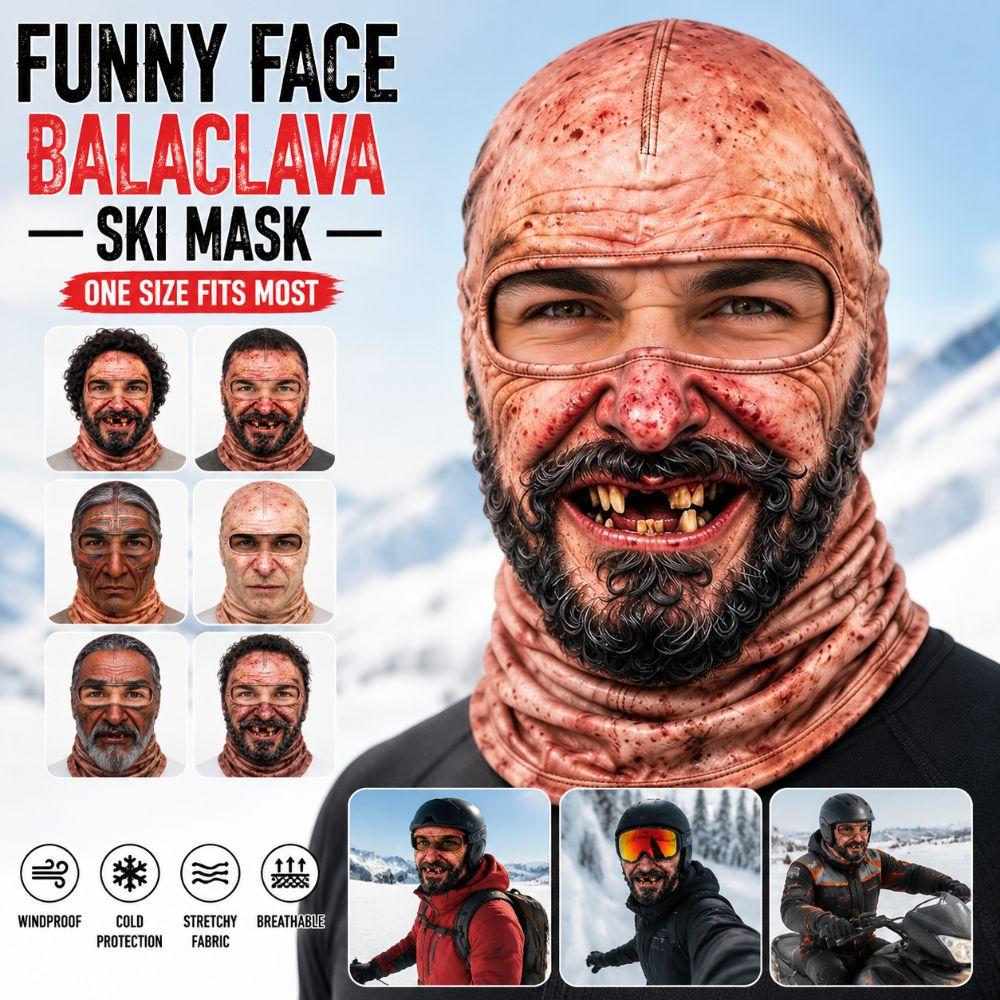 White Mustache Old Man Balaclava Face Mask Ski Mask Hood Outdoor/Cycling/Pranks/Party