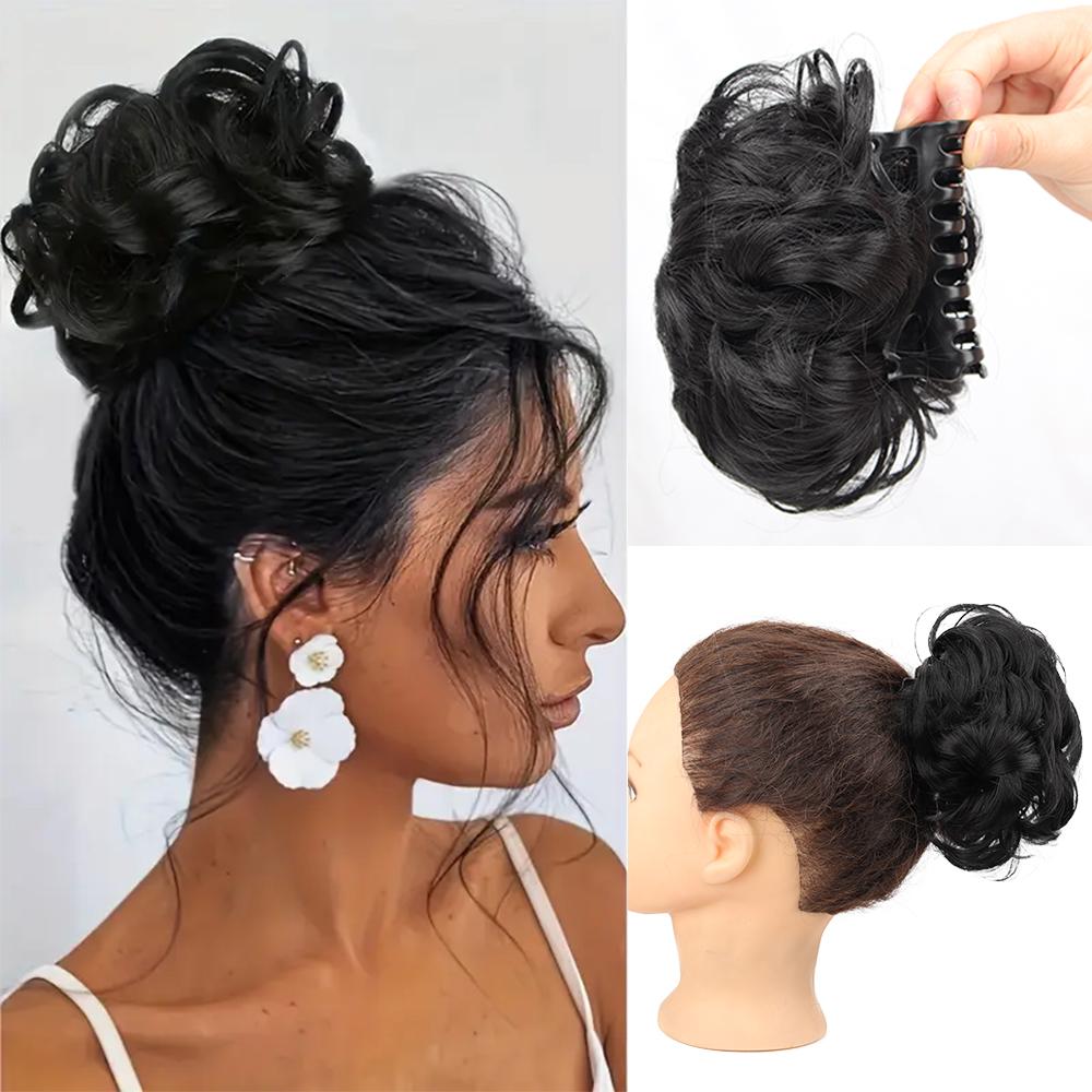 MISS WIG Синтетические заколки-когти в небрежном пучке, волнистые вьющиеся волосы, шиньон, хвост, шиньоны, накладные волосы для женщин, аксессуары для волос