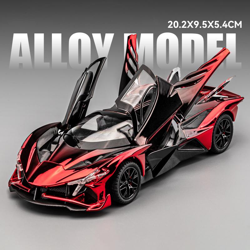 1:24 Apollo Project EVO Electroplate Alloy Muscle Car Model Sound and Light Children's Toy Collectibles Birthday gift