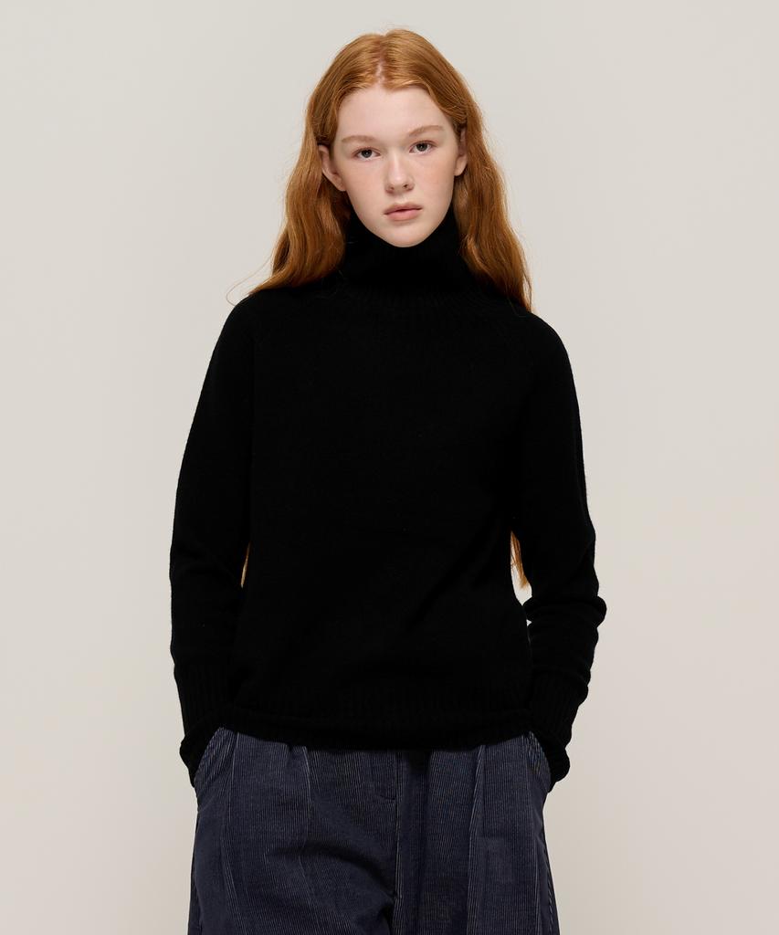 CARGOBROS FOR WOMAN Premium Wool Wholegarment High-Neck Knit (Black)