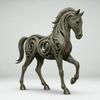 Креативная полая фигурка лошади, напечатанная на 3D-принтере, подходит для настольного стола, офиса, модель лошади, декор для ландшафта