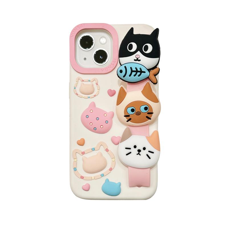 Мультяшная кошка Браслет Чехол для iPhone 14/13/12/17/16/15PROMAX Защита от падения