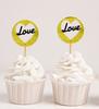 Darling Souvenir| Glitter Heart & Love Wedding Cupcake Toppers| Party Dessert Decorations - Pack Of
